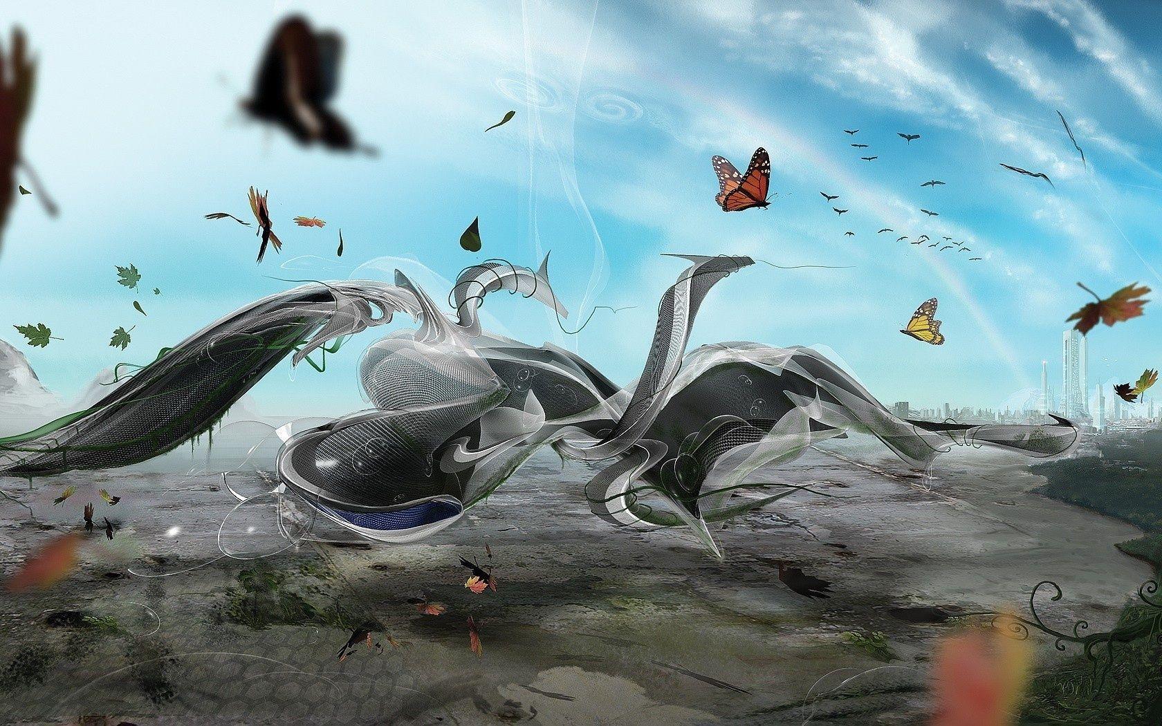 1680x1050 Digital art: Butterfly, desktop wallpaper nr. 59486