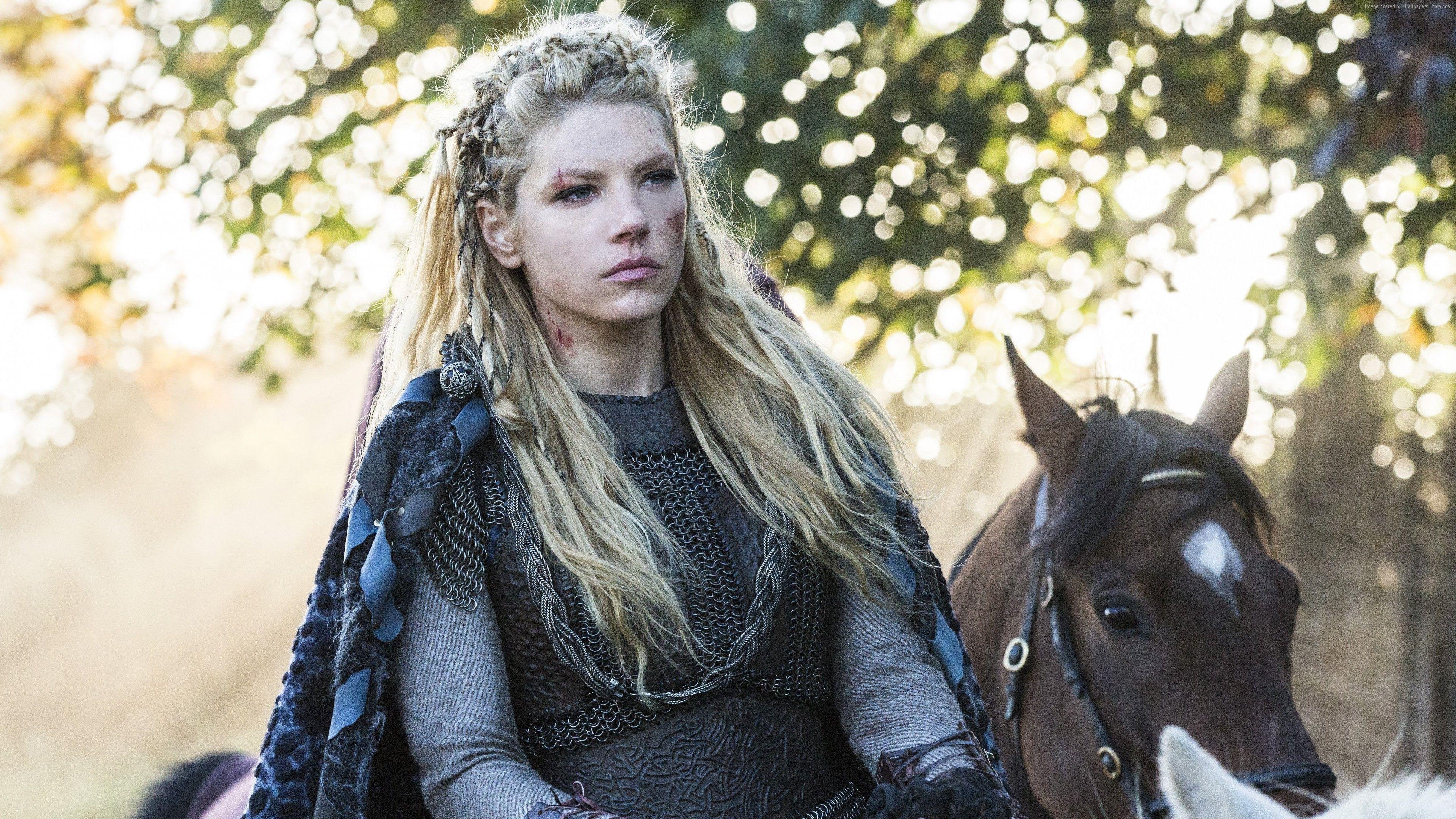 3840x2160 Wallpaper Vikings, season Lagertha, Travis Fimmel, Katheryn