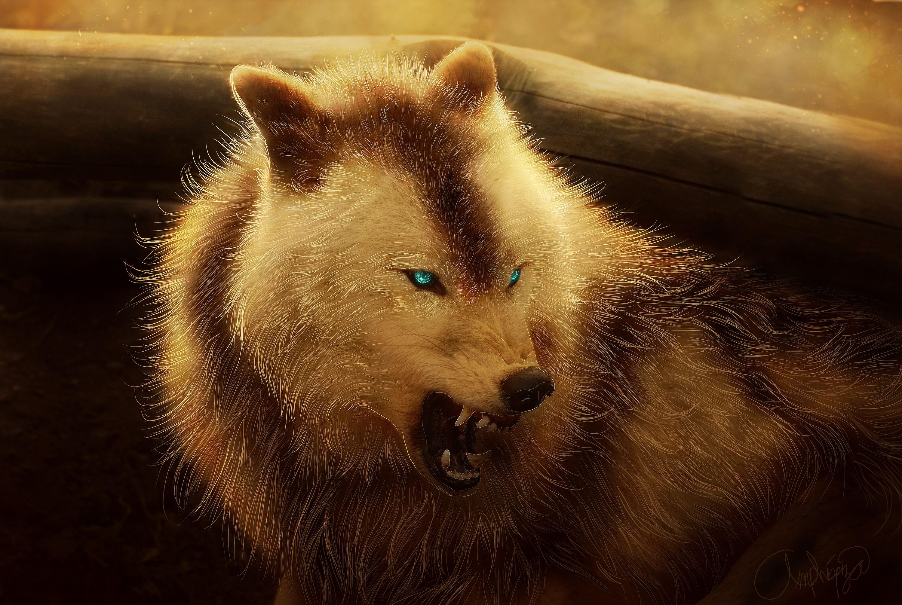 3000x2013 Angry Wolf 4k, HD Artist, 4k Wallpaper, Image, Background