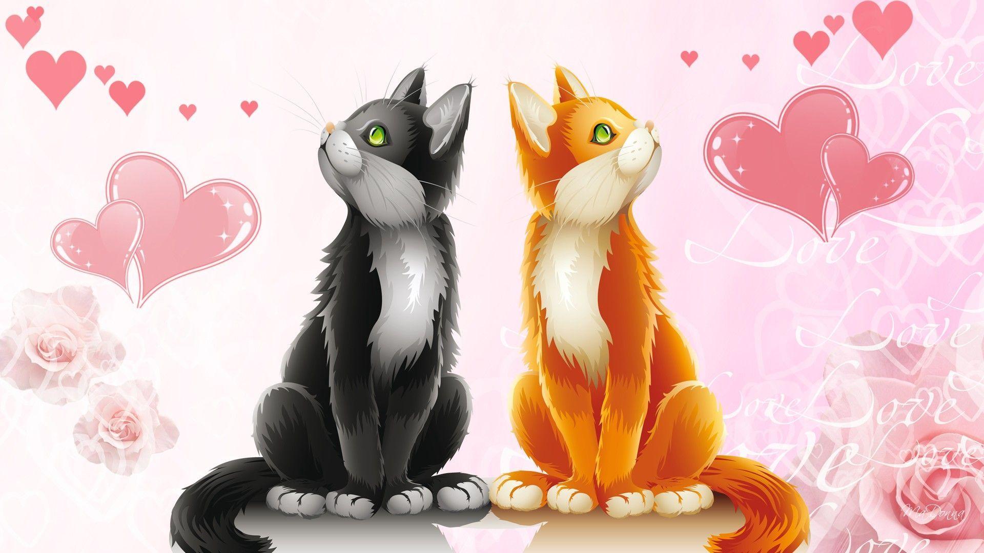 happy valentines day cat bunny images