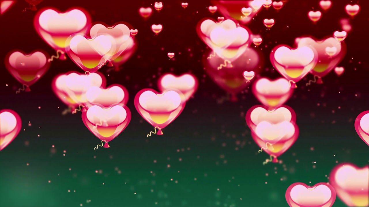 1280x720 Two Hour Relaxing Screensaver With Valentine's Day Abstract Background, Flying Hearts