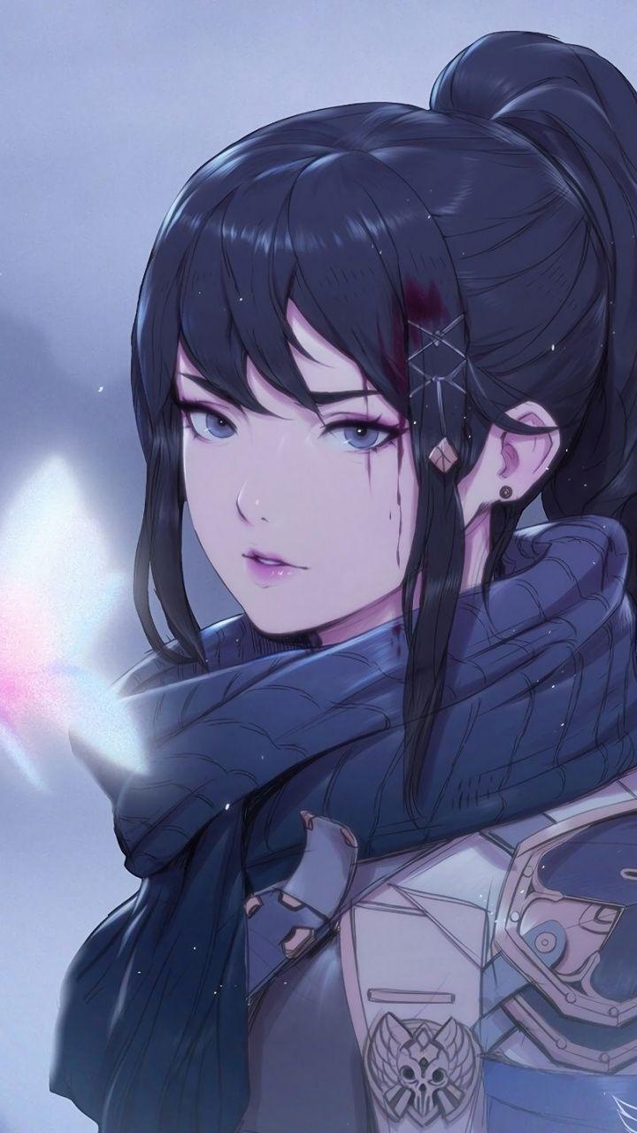 720x1280 Gorgeous woman, beautiful soldier, art Wallpaper. Anime best