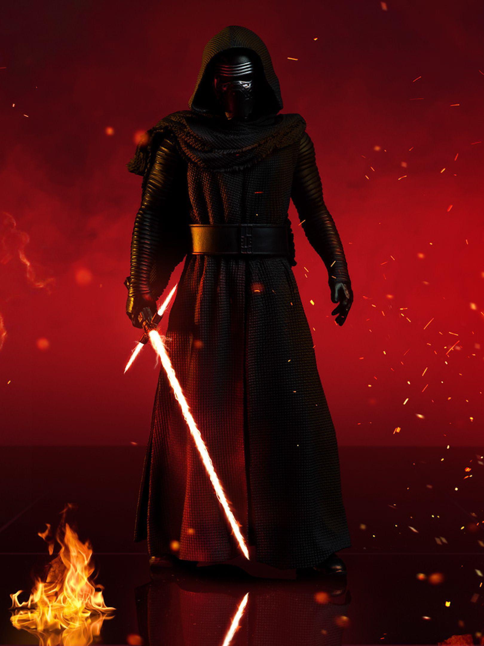 1620x2160 Kylo Ren With Lightsaber In Star Wars 1620x2160