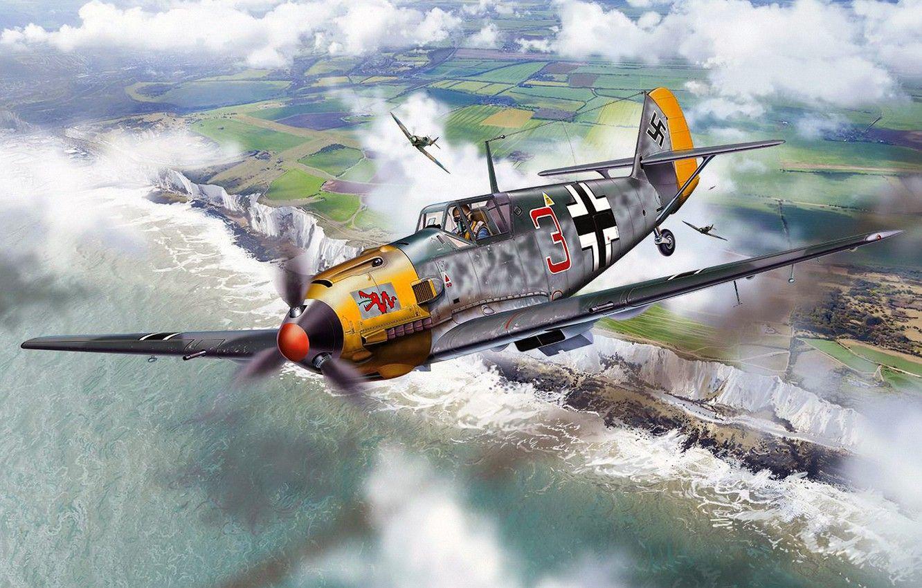 1332x850 Wallpaper Messerschmitt, Me Battle Of Britain, Bf. Luftwaffe, Single Engine Piston Fighter Low Image For Desktop, Section авиация