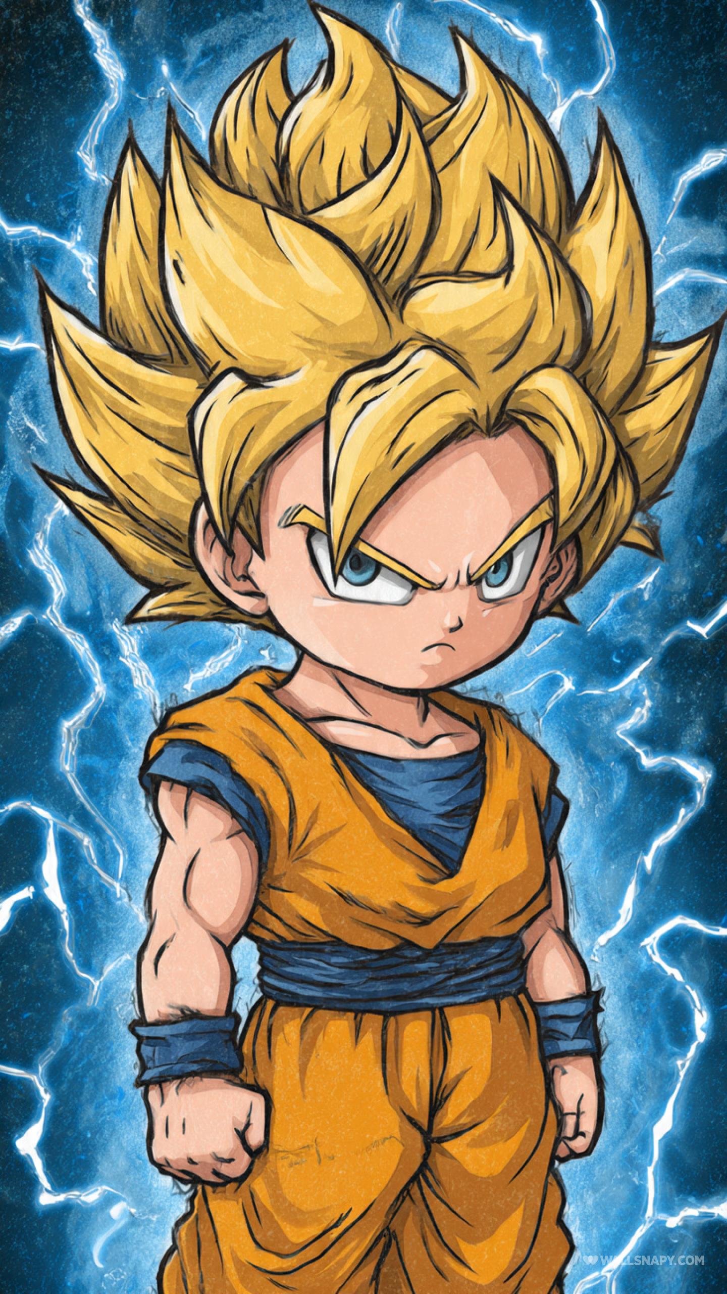 1440x2560 Goku super saiyan ssj1 chibi wallpaper hd