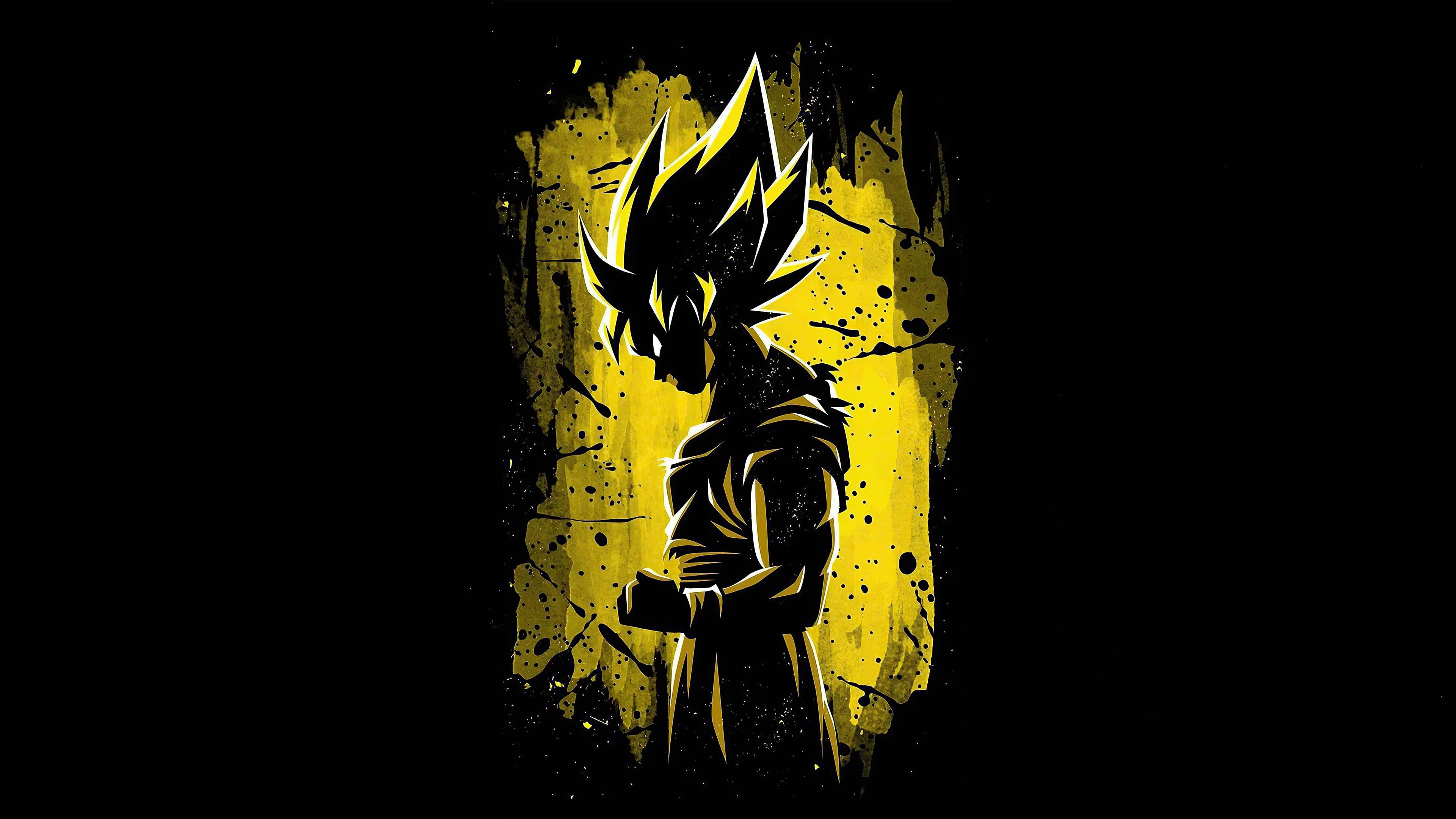 3840x2160 Goku Minimalist illustration Anime Wallpaper 4K for Desktop