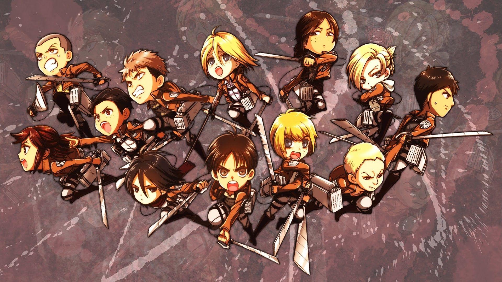 Attack On Titan Chibi Wallpapers Top Free Attack On Titan Chibi Backgrounds Wallpaperaccess