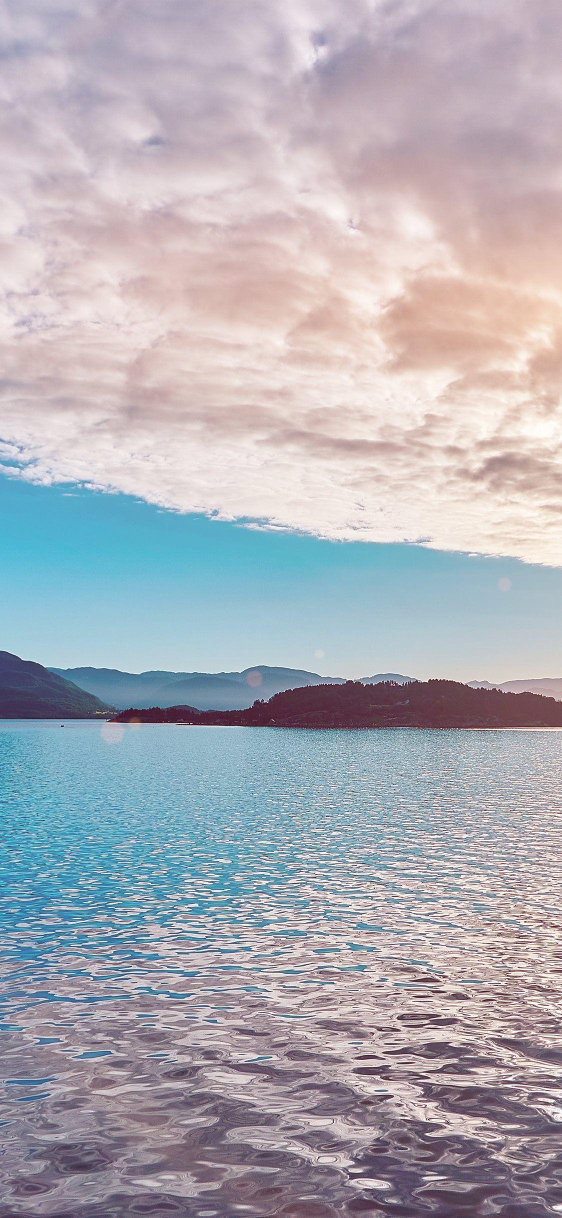 1125x2436 my55 lake mountain summer nature blue healing clou. iPhone X