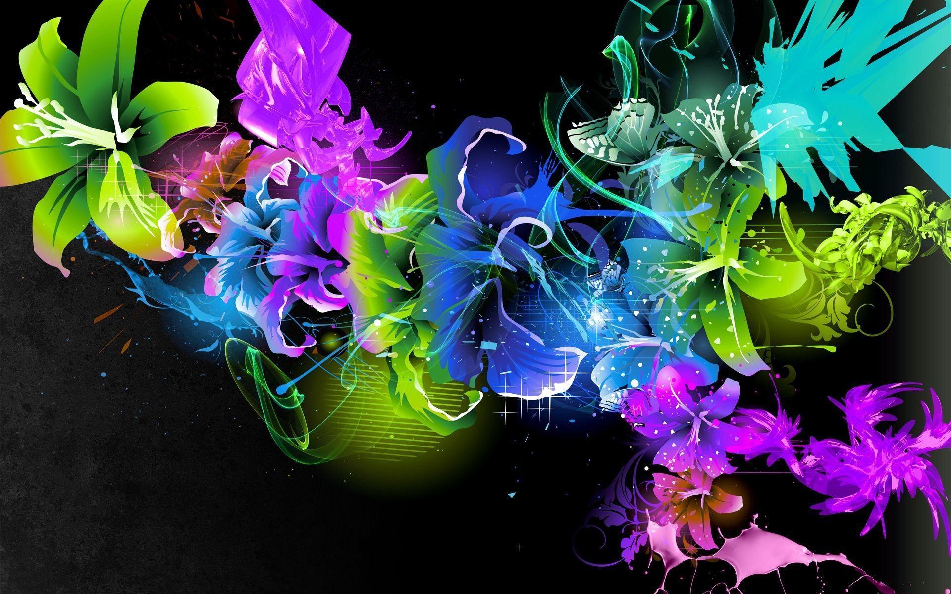 1920x1200 Colorful Abstract Flower Wallpaper