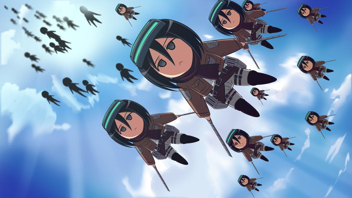1440x810 hd wallpaper: Chibi Mikasa Ackerman 1201