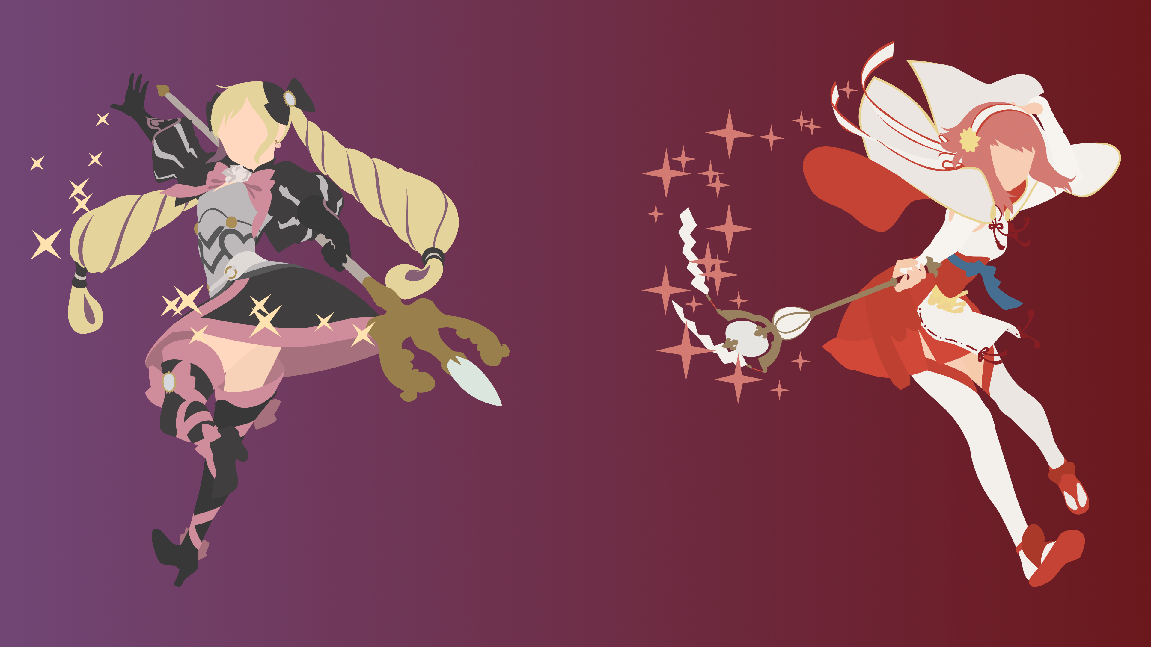 3840x2160 Elise And Sakura Minimalist Wallpaper