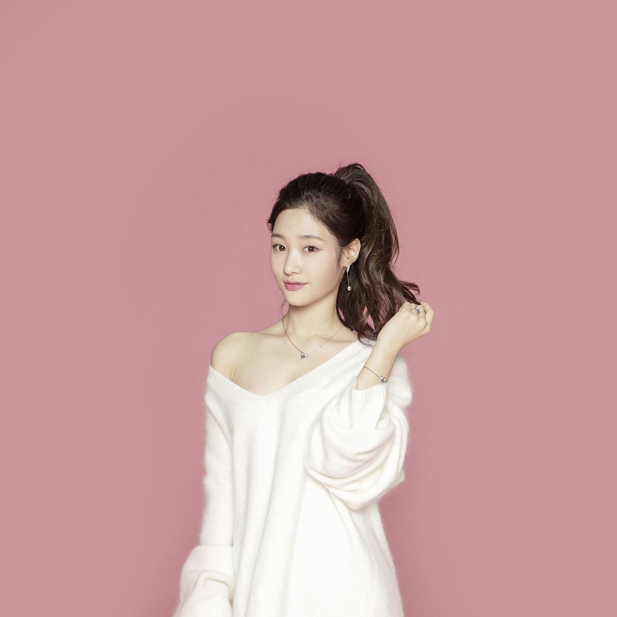 2048x2048 Pink Ioi Chaeyeon Cute Kpop Asian iPad Air Wallpaper Free Download
