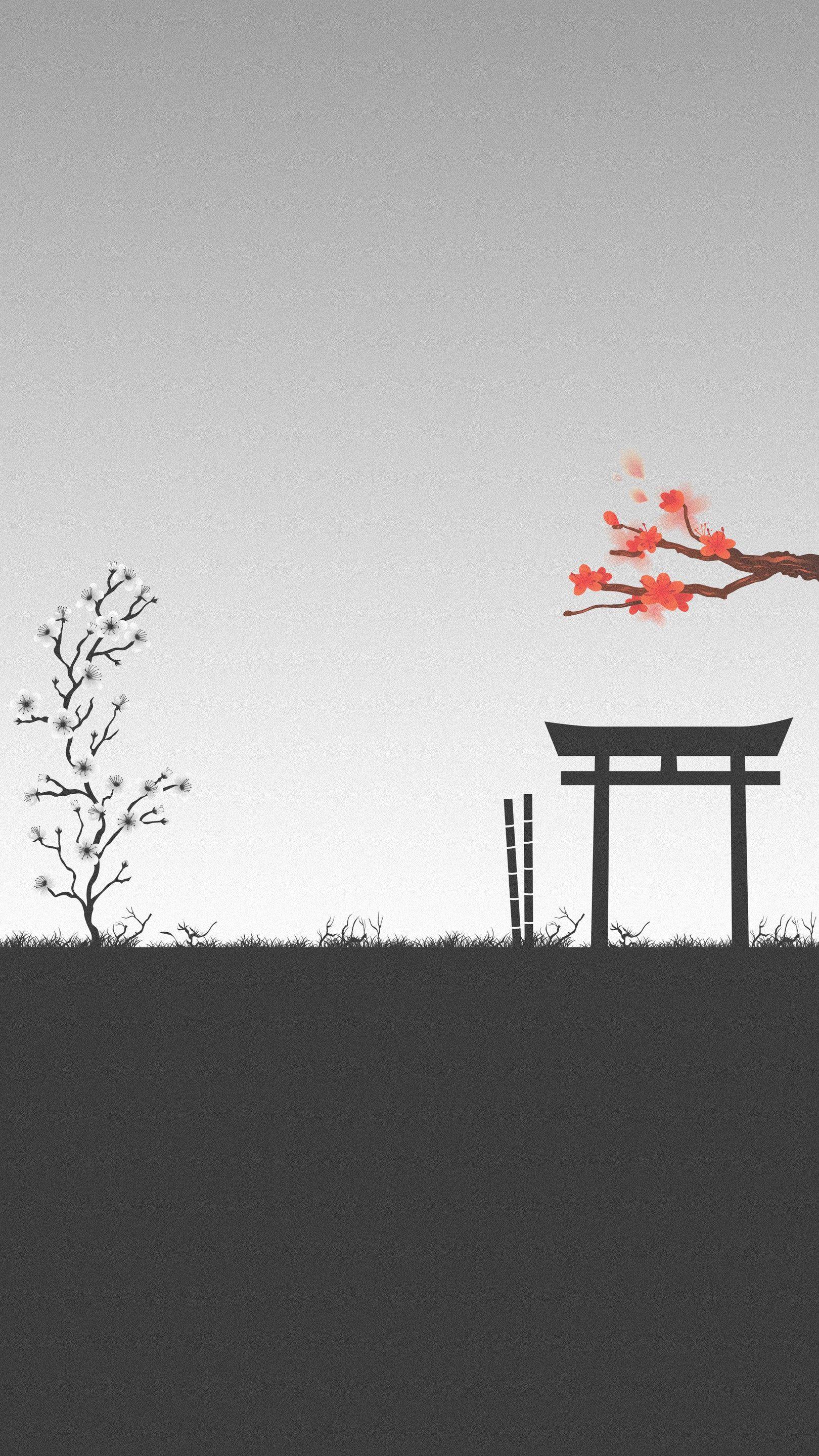 japan sakura minimalist wallpaper 4k Download wallpaper 1366x768 sakura