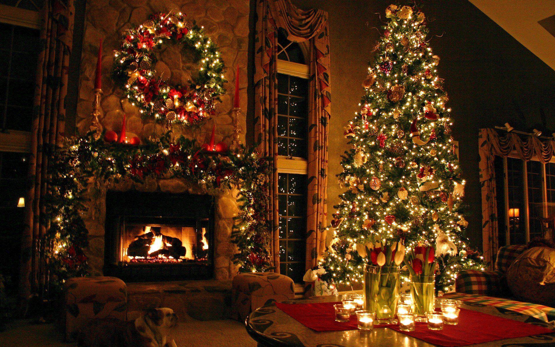 1920x1200 holiday, Christmas, Fireplace, Christmas Tree, Christmas ornaments