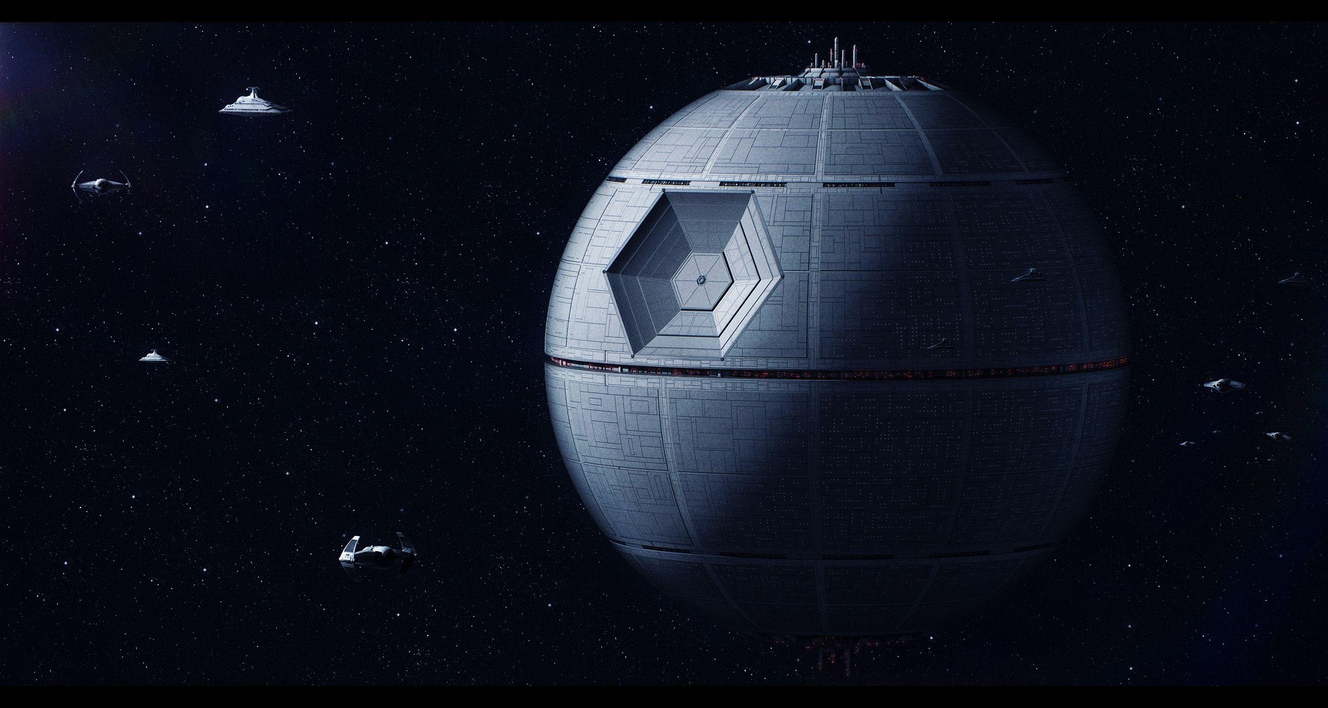 2600x1387 Download 2600x1387 Star Wars, Death Star, Artwork, Sci Fi, Stars