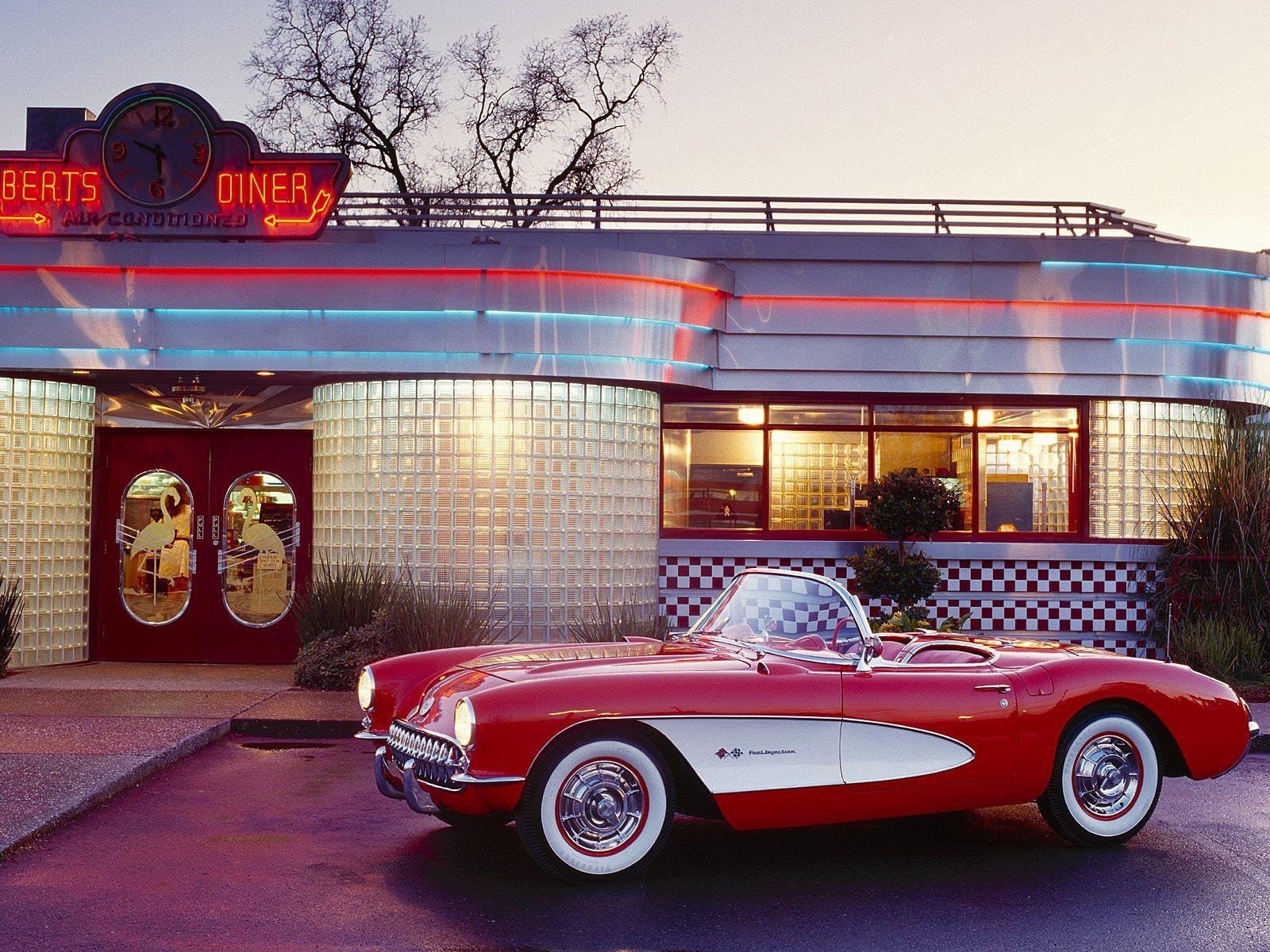 1600x1200 Kids N Fun.com. Wallpaper Oldtimers 1957 Chevrolet Corvette