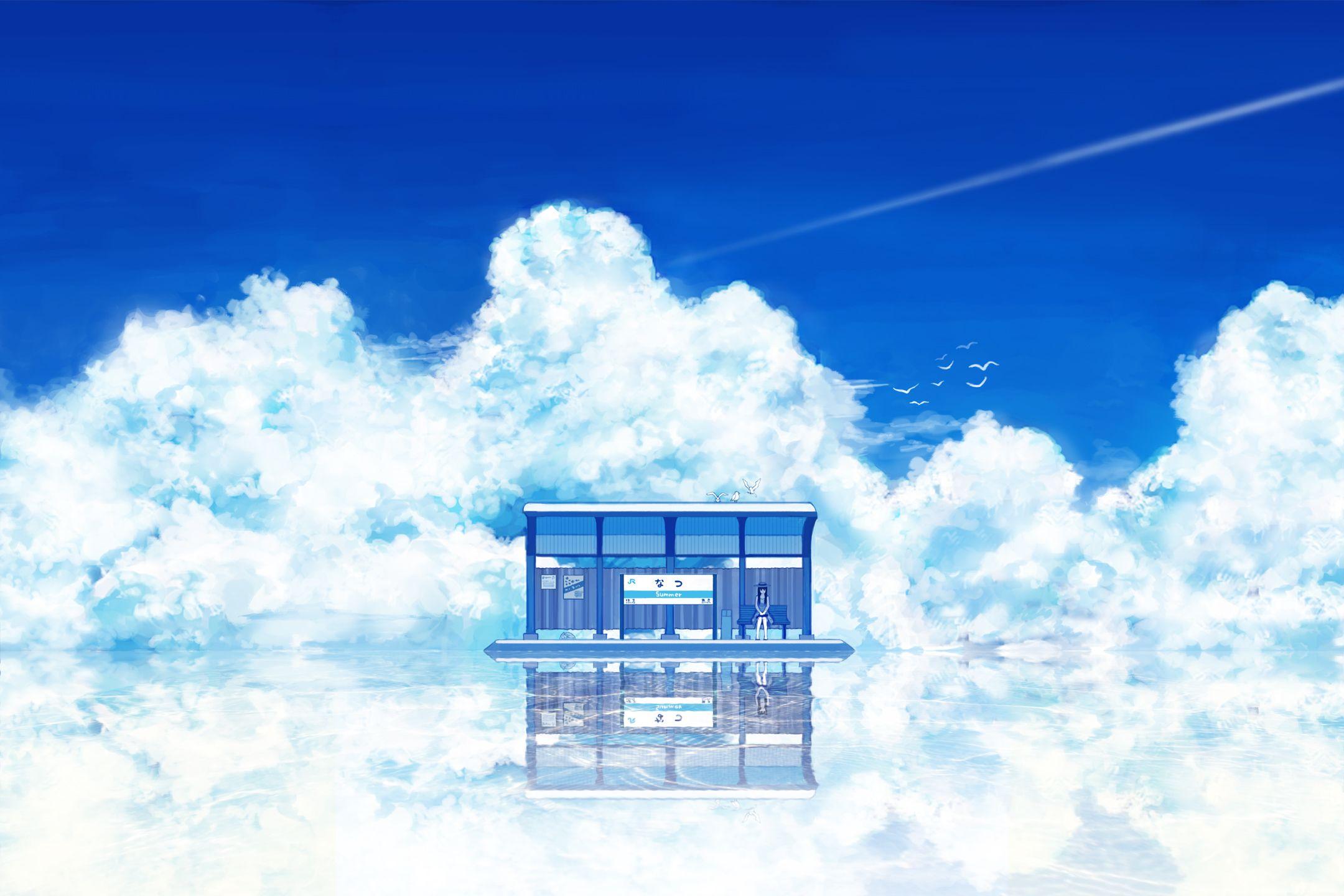 Anime scenery, sunset, anime school girl, clouds, artwork, Anime, HD  wallpaper | Peakpx