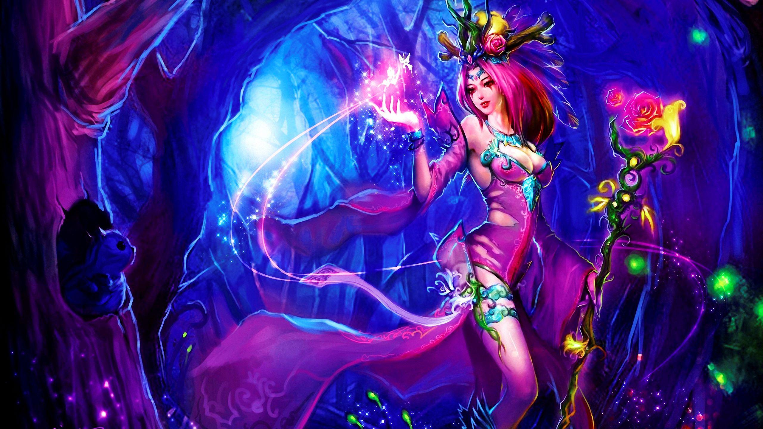 2560x1440 Pink Witch desktop PC and Mac wallpaper