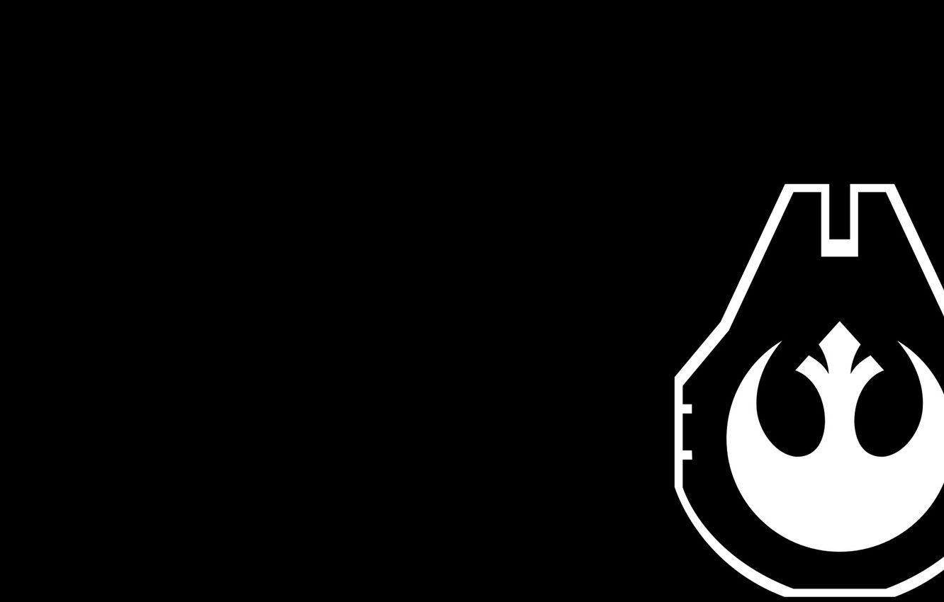 1332x850 Wallpaper logo, white, black, Star wars, Rebels, Han solo image for desktop, section минимализм