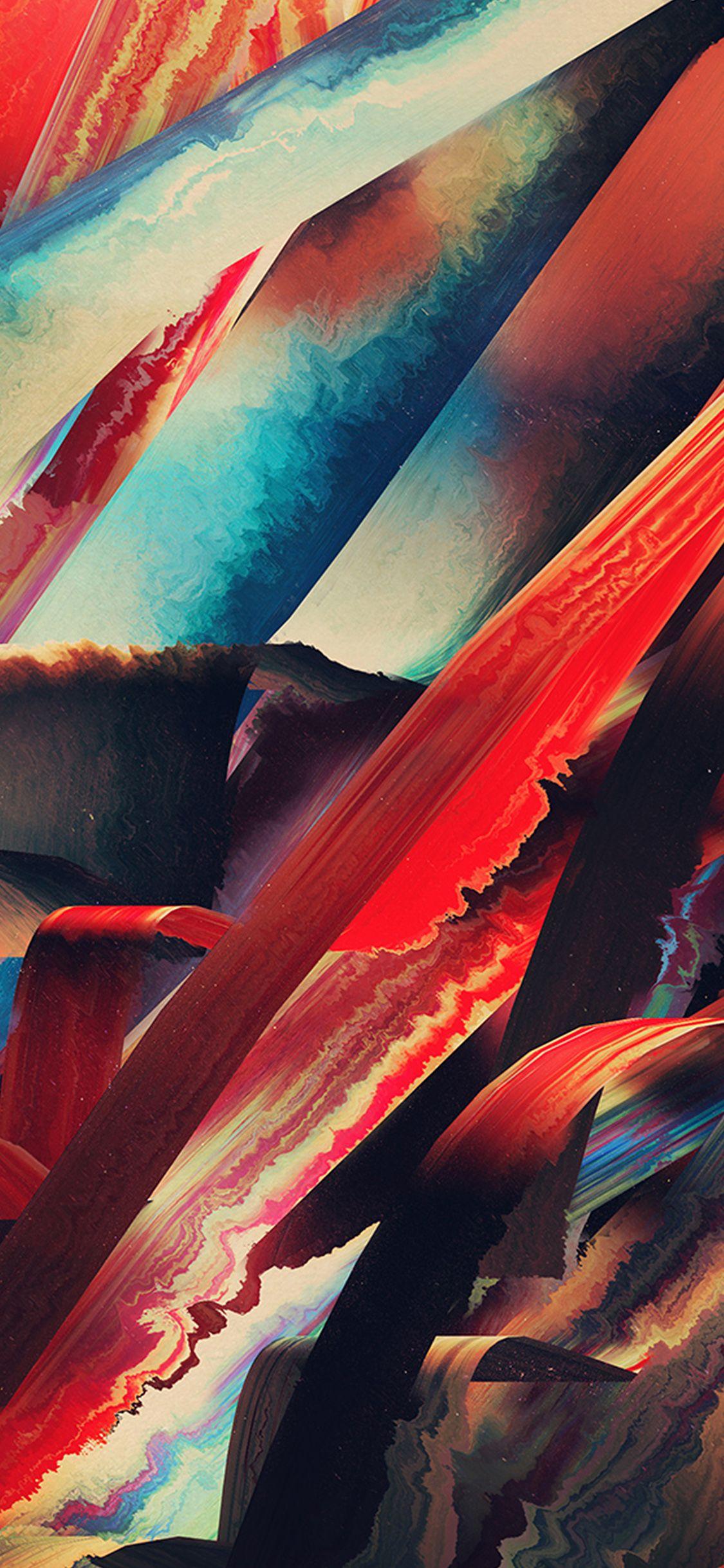 1125x2436 Art Paint Hampus Olsson Pattern Red Dark Abstract Wallpaper