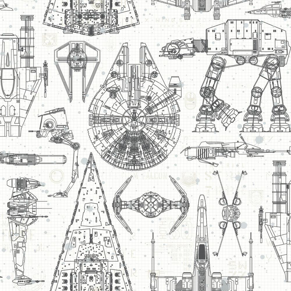 1000x1000 RoomMates 28.18 sq. ft. Star Wars Blueprint Peel and Stick