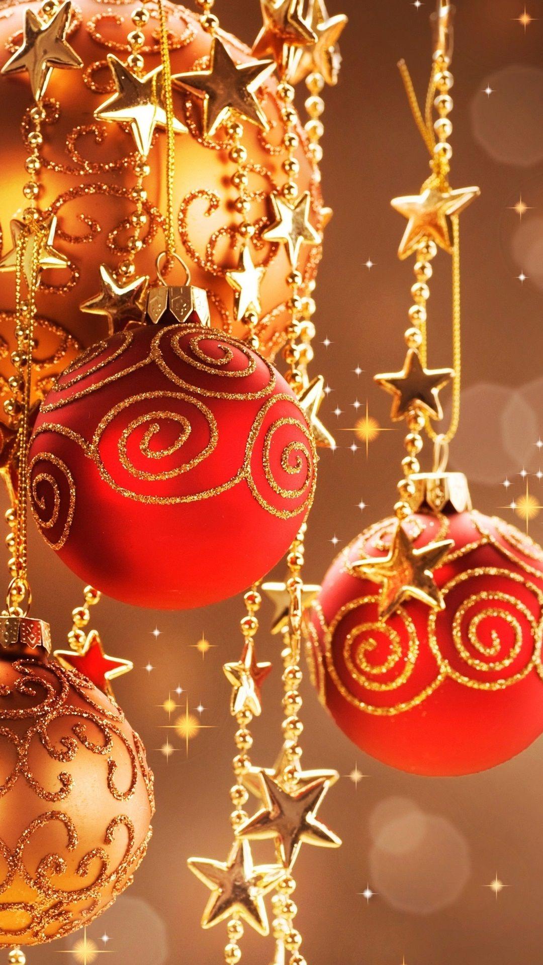 1080x1920 Warm Christmas Decor, Red Decorative Balls 1080x1920 IPhone 8 7 6 6S Plus Wallpaper, Background, Picture, Image