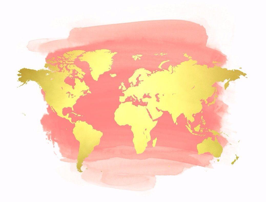 1038x790 Rose & gold world map