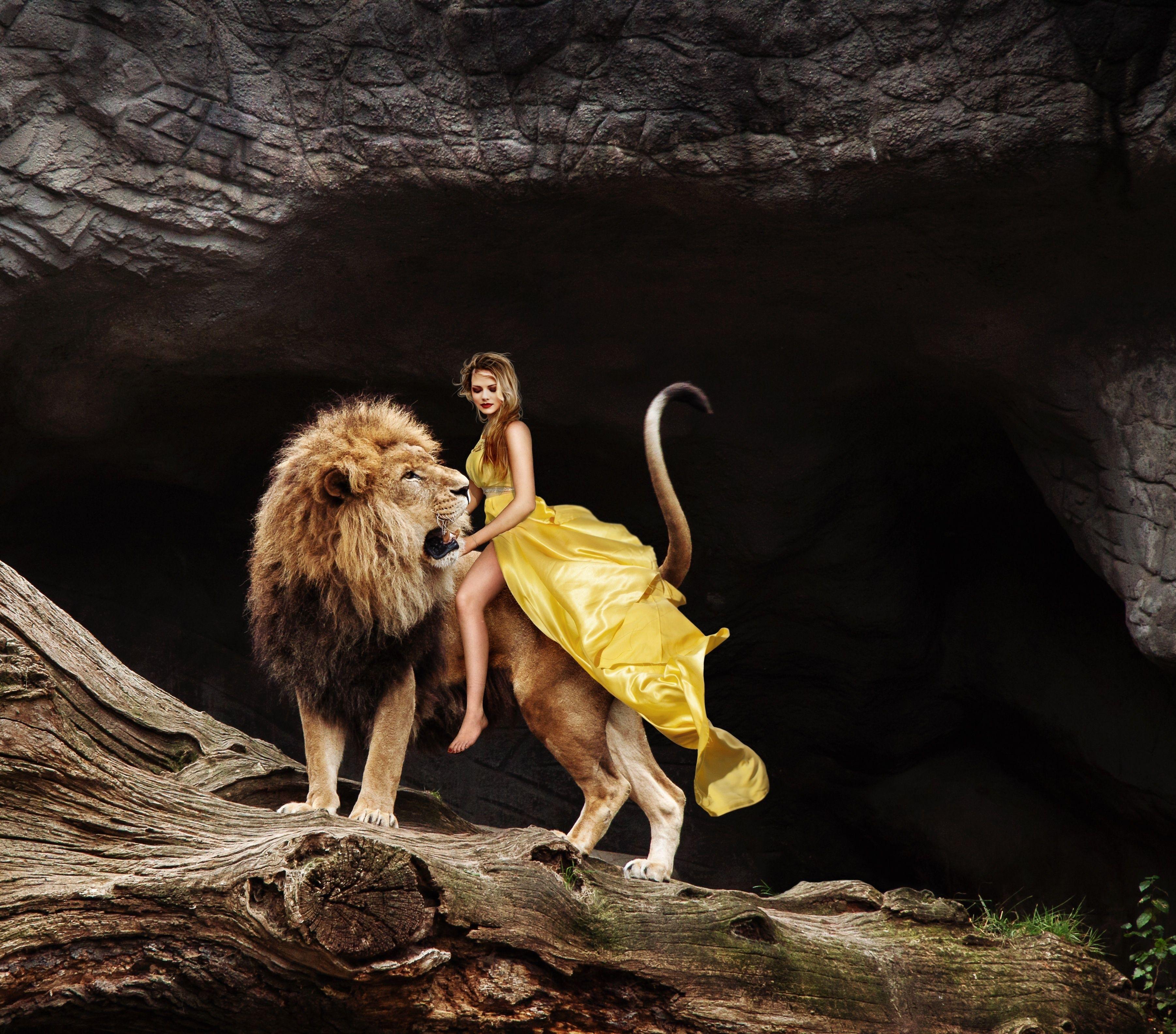 Lion and Girl Wallpapers - Top Free Lion and Girl Backgrounds -  WallpaperAccess