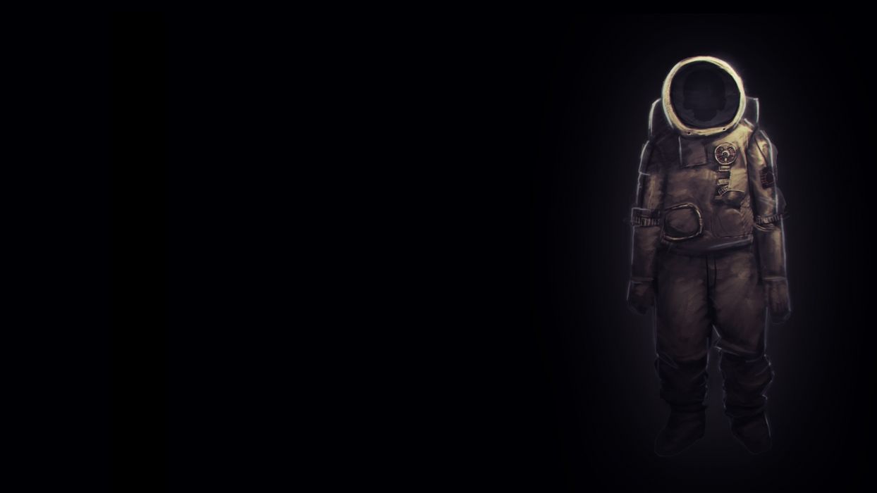 astronaut black background