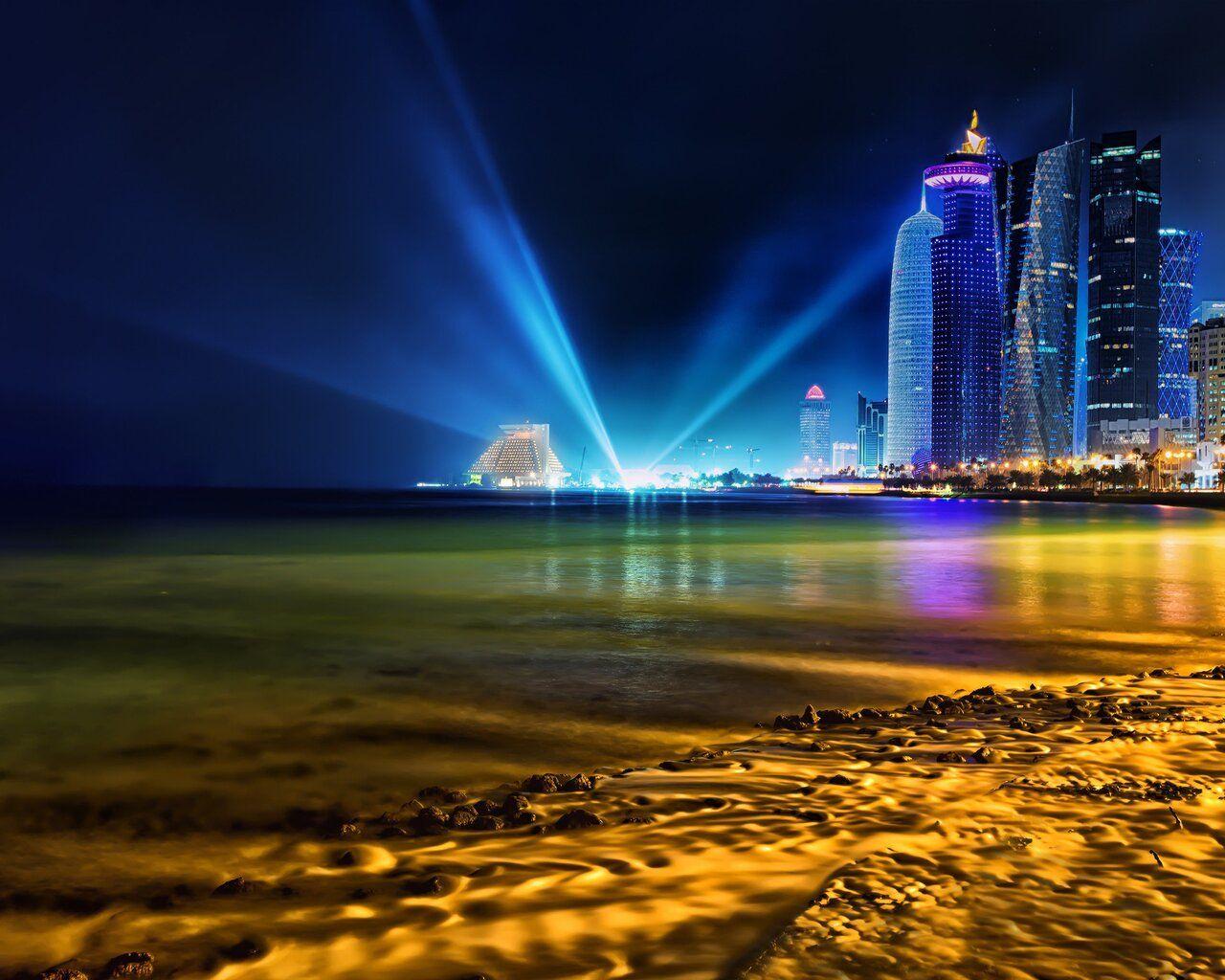 1280x1024 Doha Qatar Skyline 1280x1024 Resolution HD 4k Wallpaper