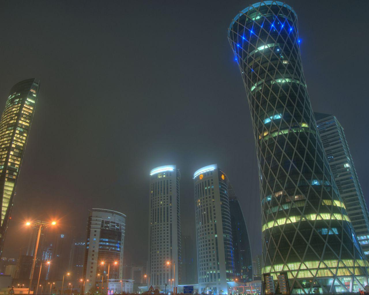 1280x1024 Download wallpaper 1280x1024 doha, qatar, uae, skyscrapers
