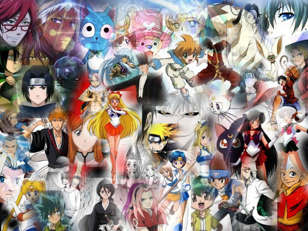 1024x768 Anime Mashup Wallpaper