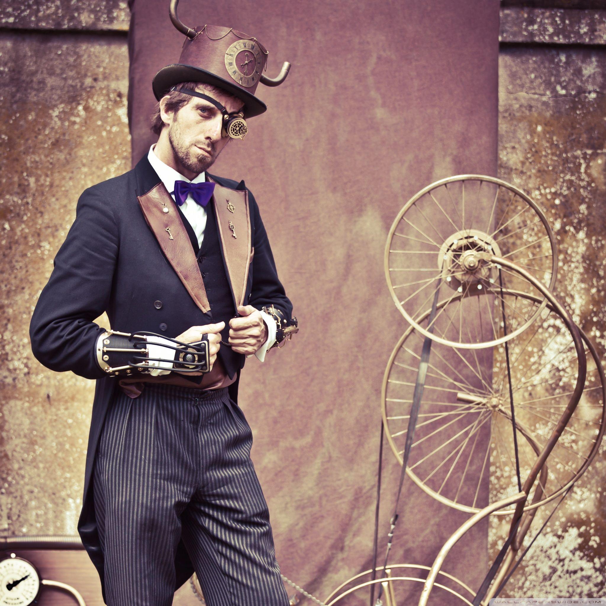 2048x2048 Steampunk Fashion Men Ultra HD Desktop Background Wallpaper
