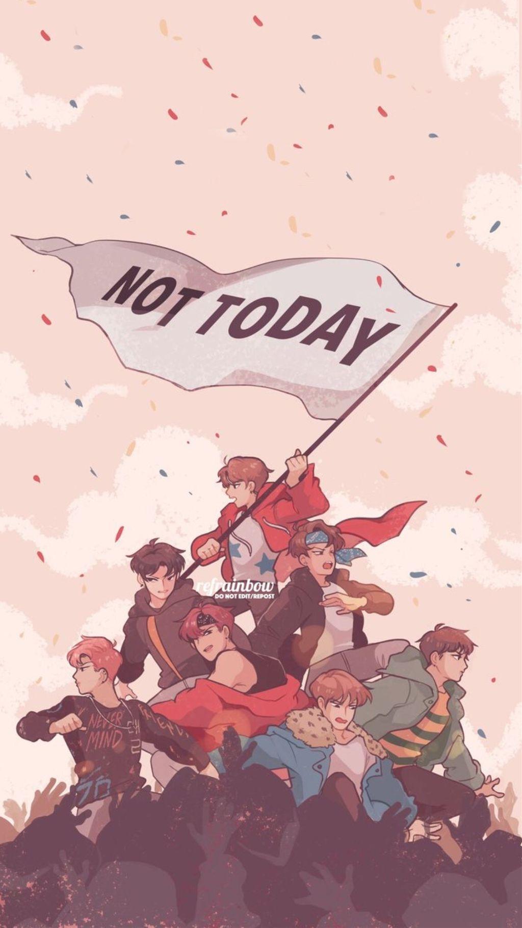 1024x1820 BTS Drawings Wallpaper