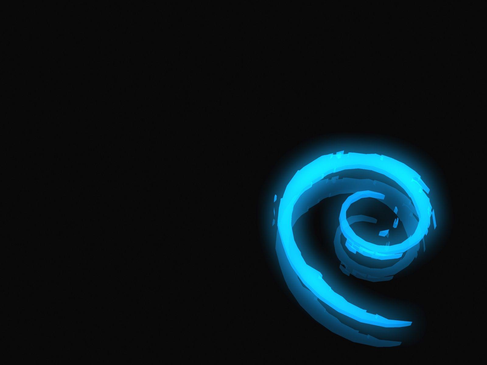 1600x1200 DEBIAN Blue Neon Logo 01 02 03