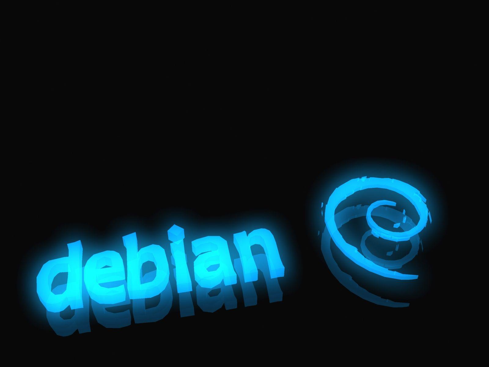 1600x1200 DEBIAN blue neon logo 04