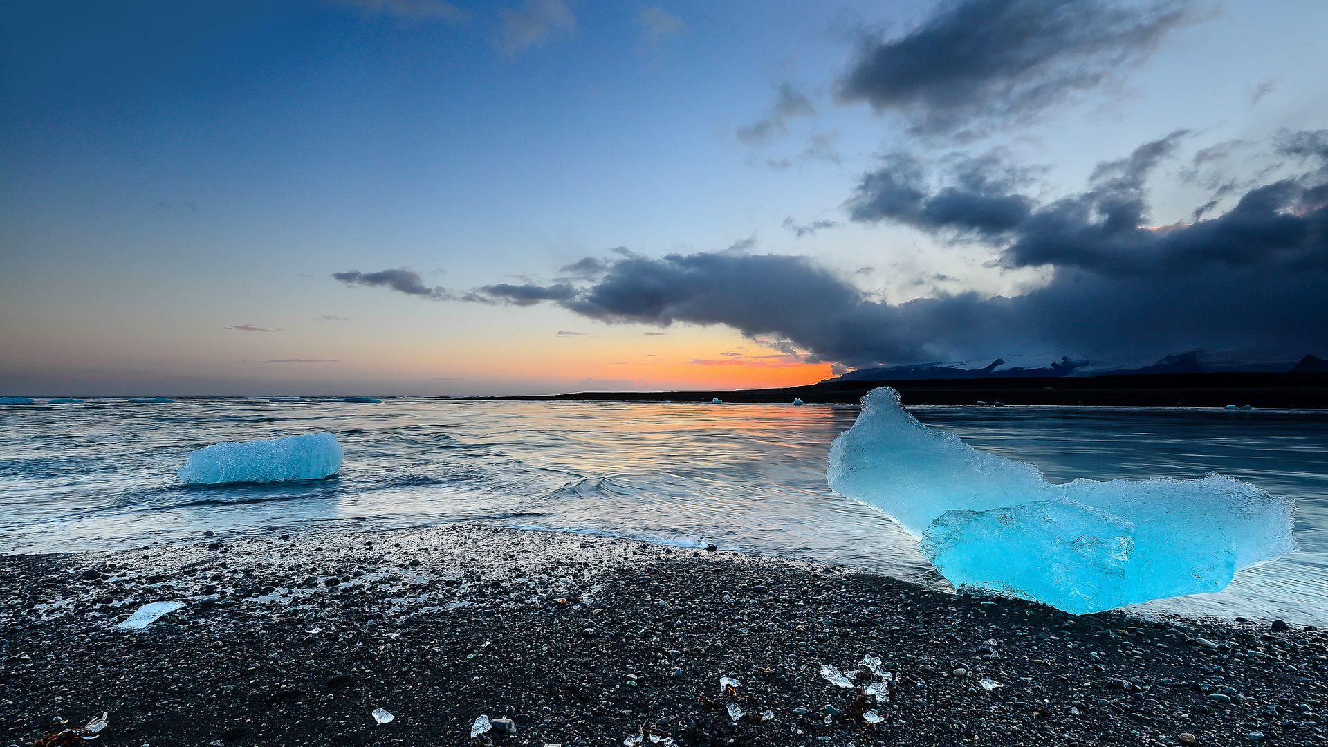 1920x1080 Download wallpaper 1920x1080 iceland, jokulsarlon, beach, ice