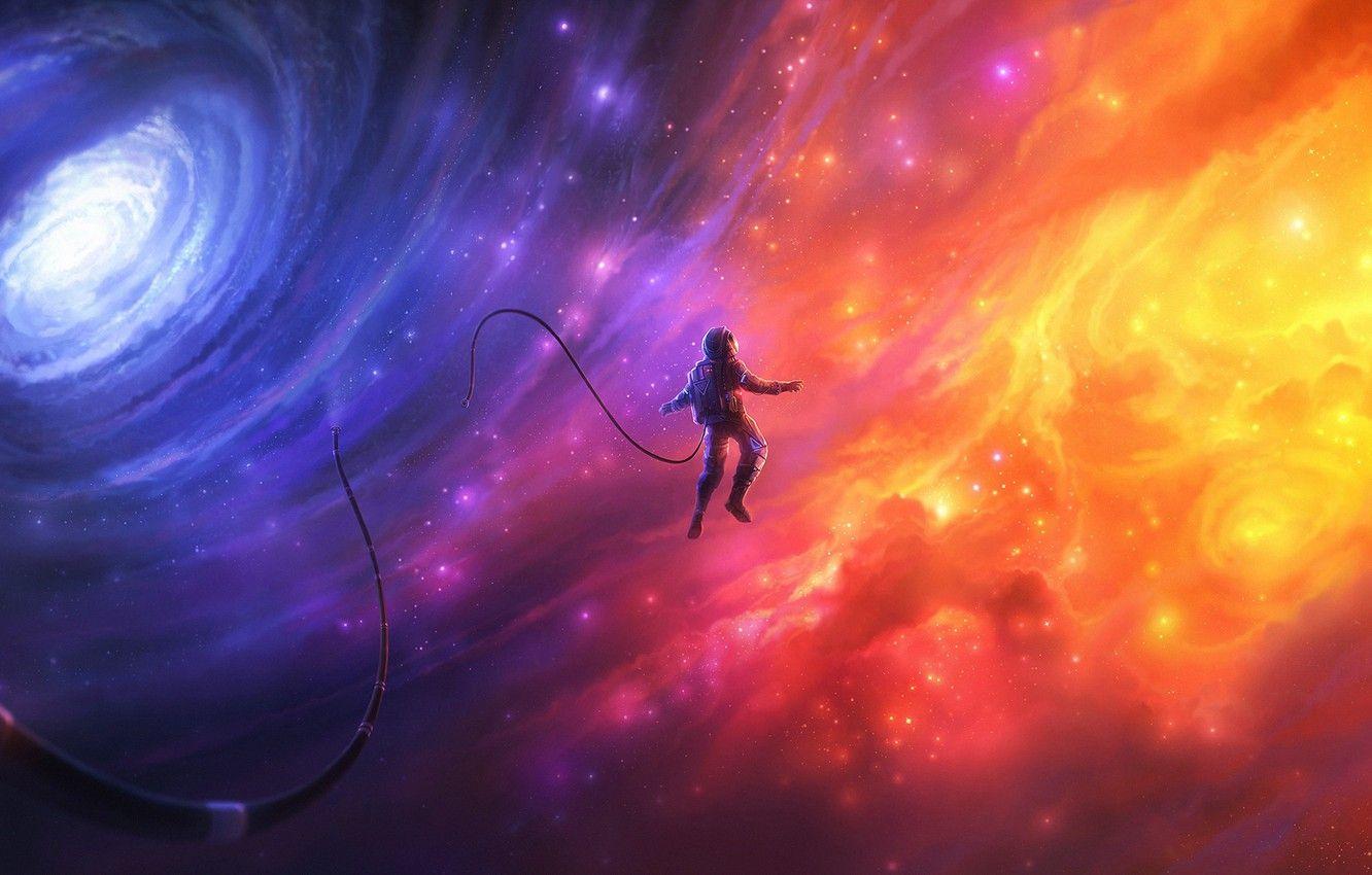 1332x850 Wallpaper Galaxy, Stars, The suit, People, Space, Nebula, Star