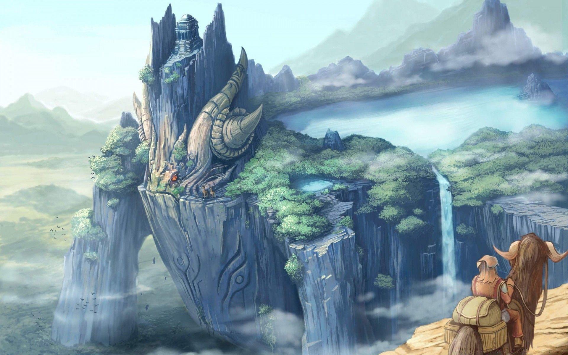 1920x1200 Dragon Castle Fantasy Art