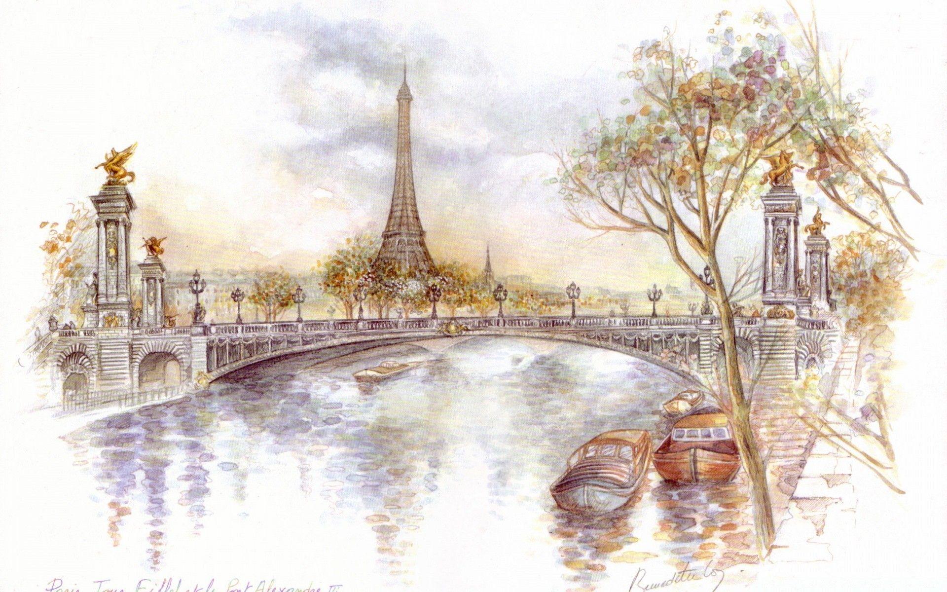 1920x1200 Paris Drawing