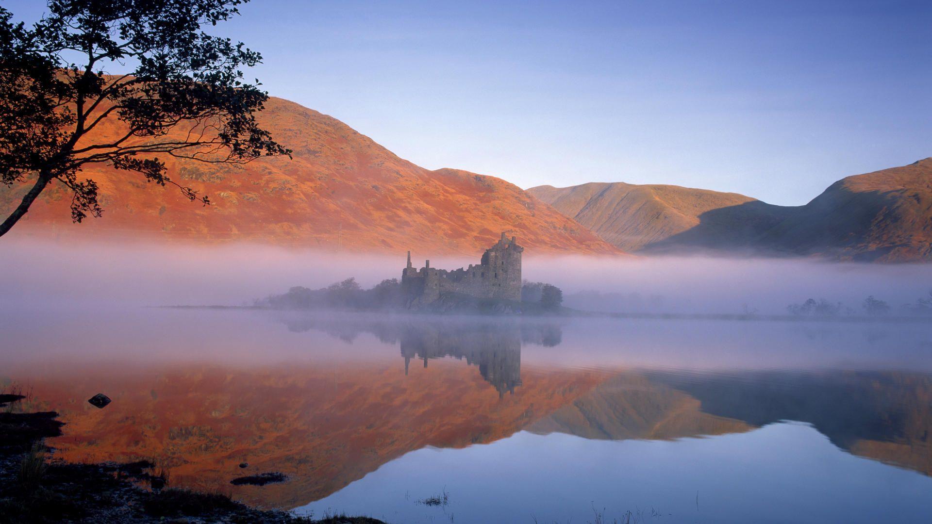 1920x1080 Scotland, kilchurn, castle, art, background, vector, wallpaper