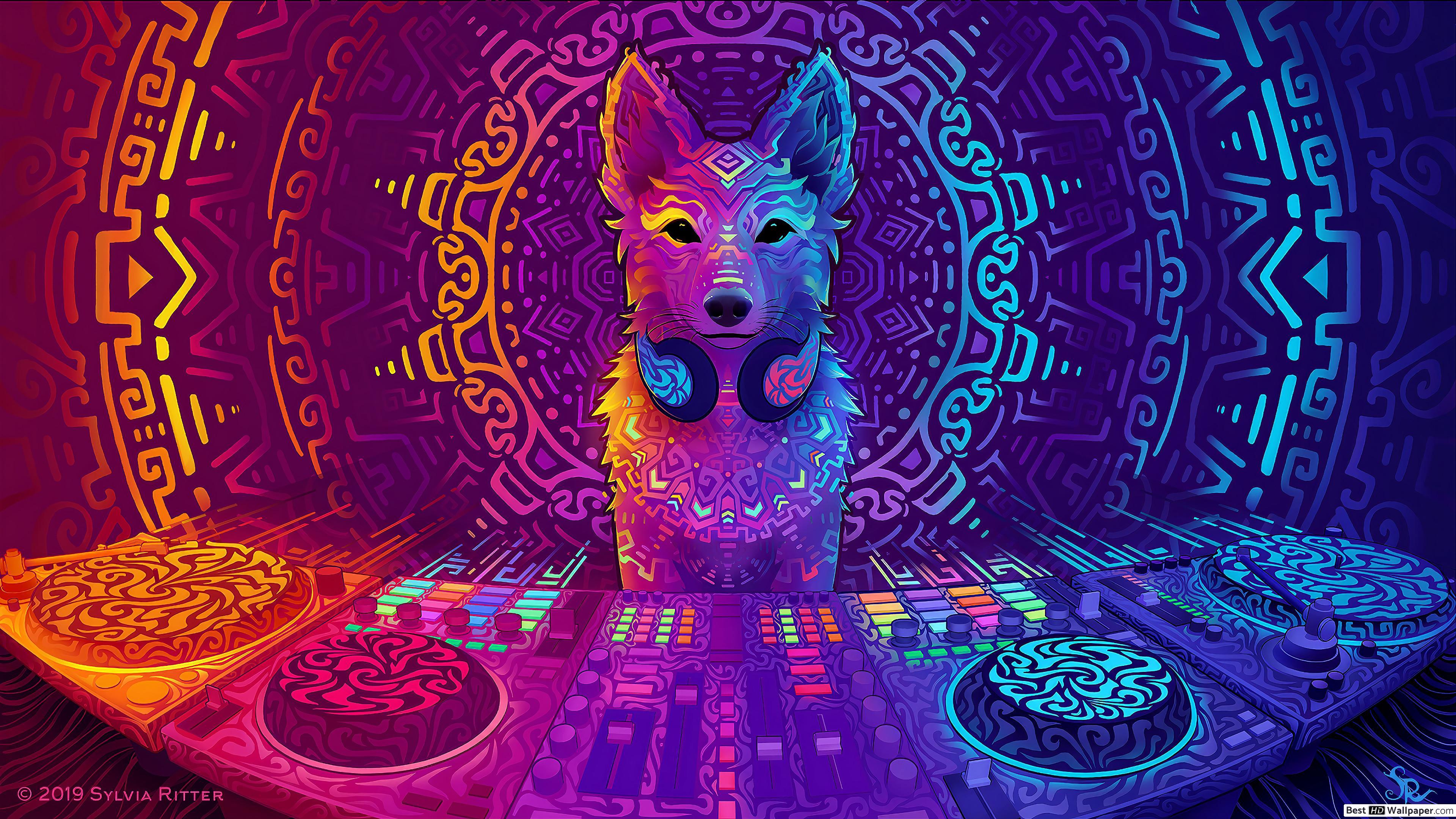 3840x2160 DJ Fox digital art HD wallpaper download