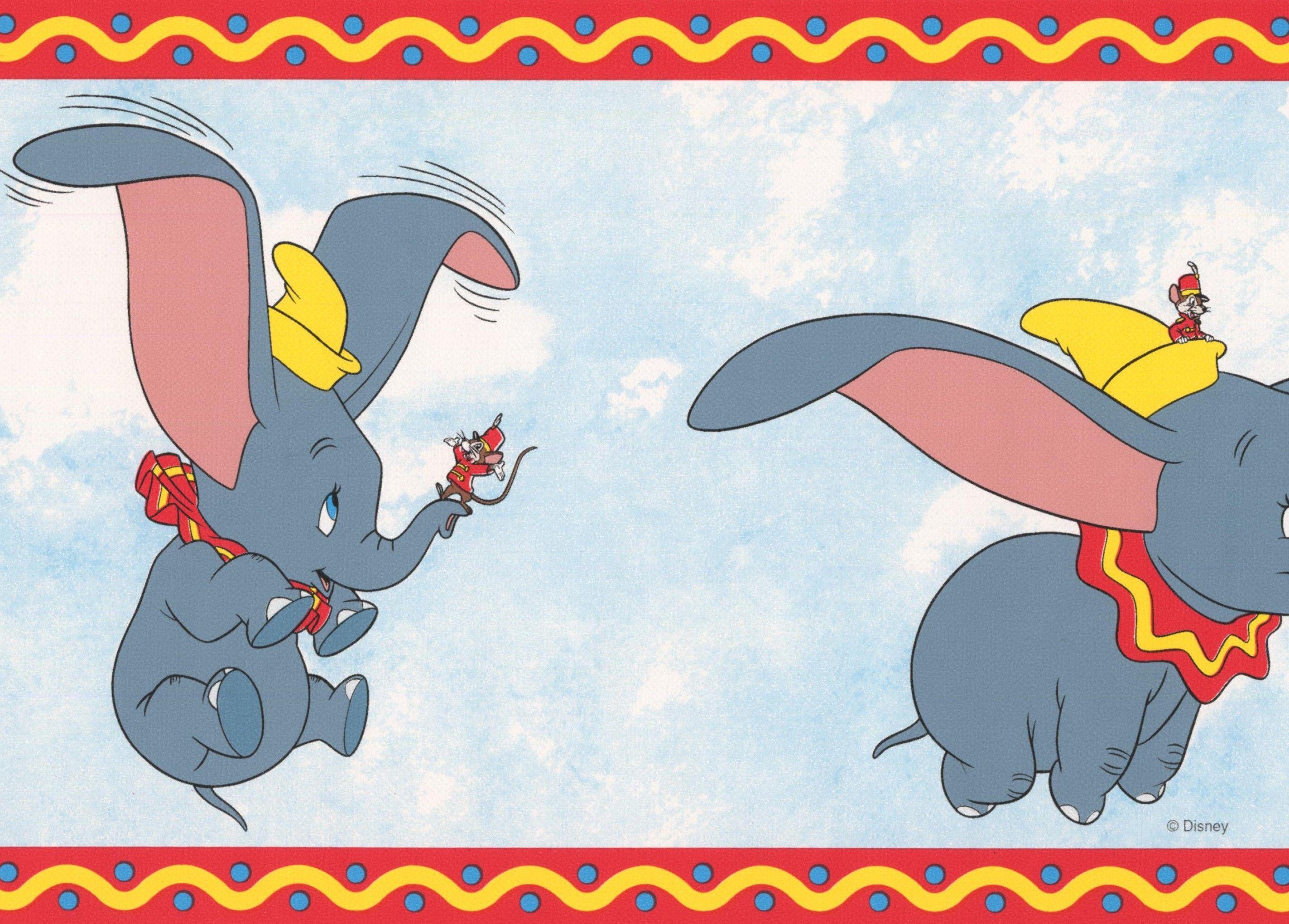 2846x2040 Dumbo the Elephant Disney Cartoon Wallpaper Border, Blue
