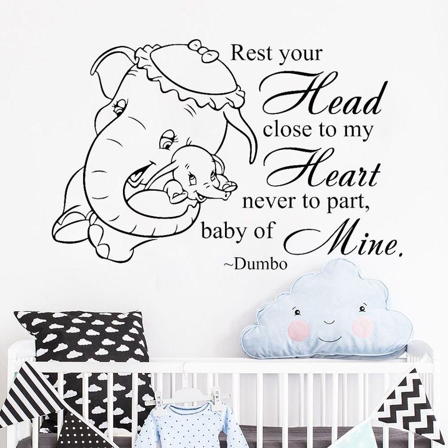900x900 Dumbo Quote Wall Decal Elephant Vinyl Stickers Wallpaper for Kids