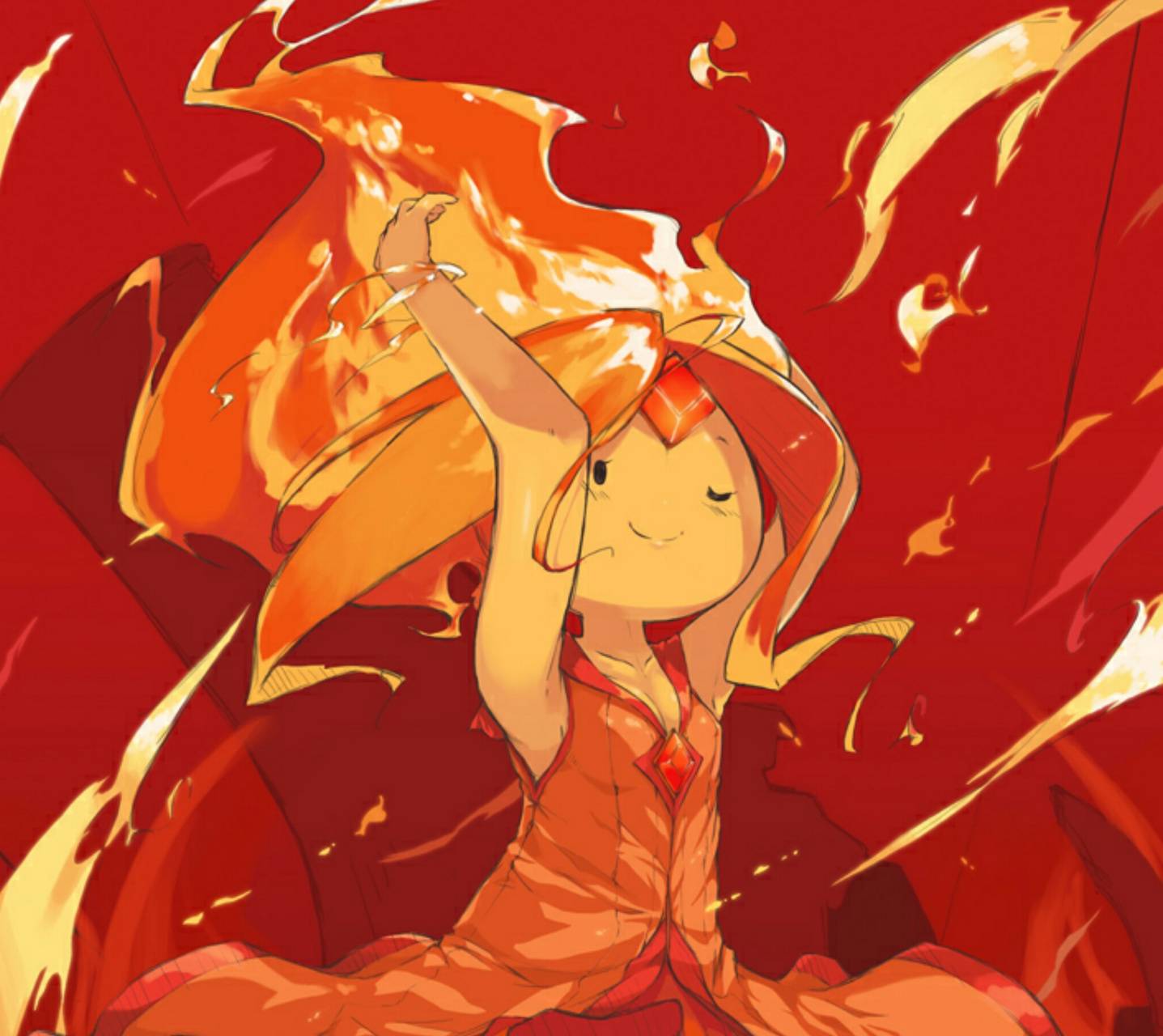 beautiful long haired anime girl, fire dress, full | Stable Diffusion |  OpenArt