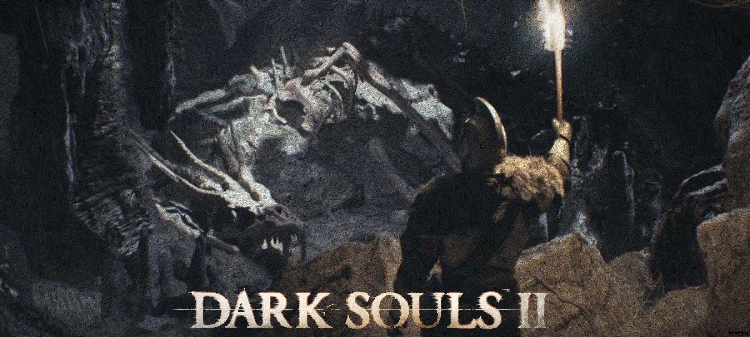 2400x1080 Photo manipulation torch cavern dark souls 2 wallpaper