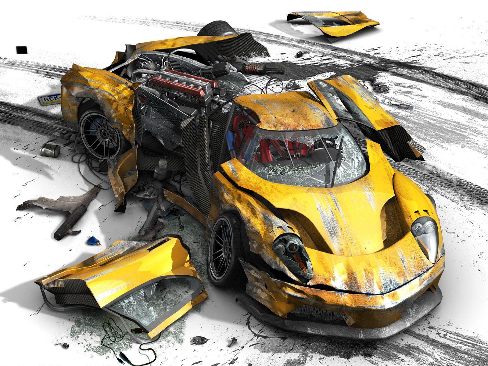 1600x1200 Broken car wallpaper and image, picture, photo