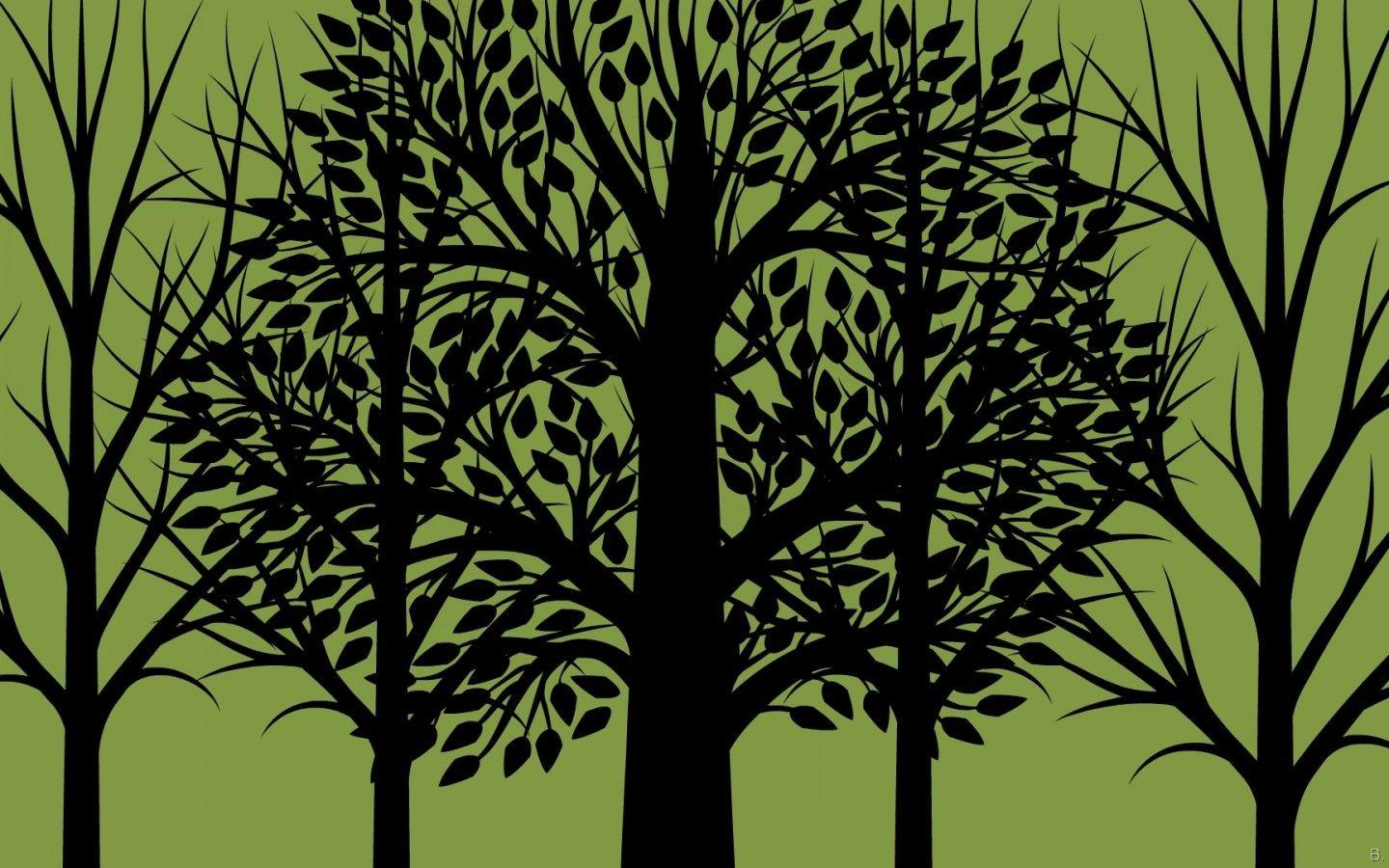 1440x900 Olive Abstract Tree Artwork Wallpaper .