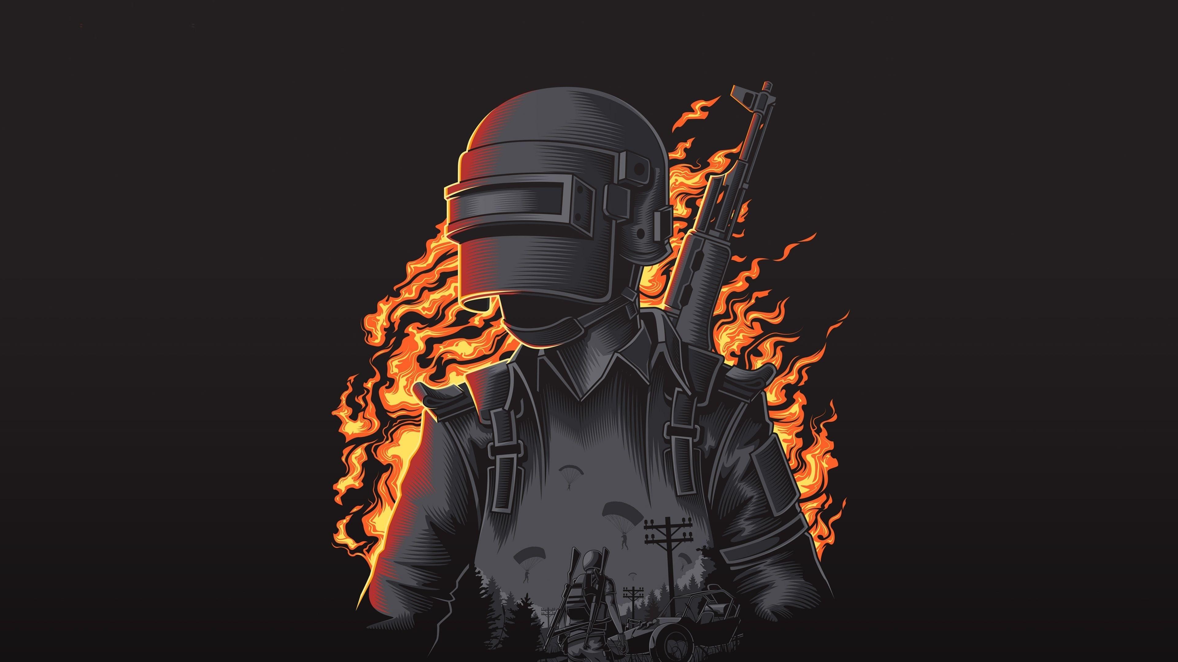 3840x2160 Download 3840x2160 wallpaper pubg, illustration, minimal art, 4k