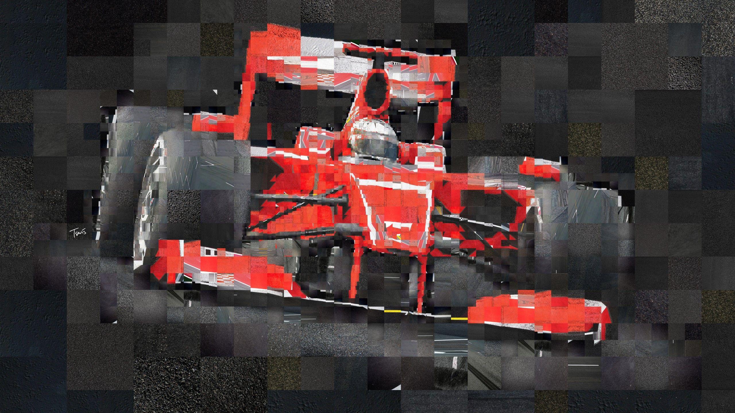 2560x1440 Wallpaper Scuderia Ferrari, Formula F1 cars, Asphalt, Digital